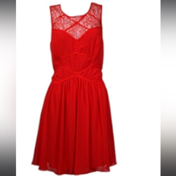 BCBGeneration Lava sleeveless fit & flare lace panel mini dress Sz 6 - Picture 11 of 11